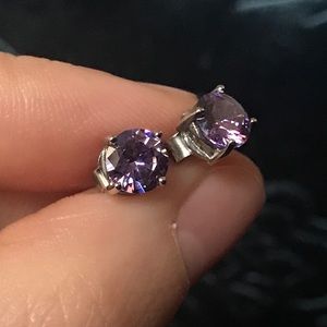 Vibrant purple stud earrings